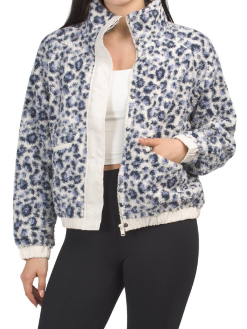ASPEN Printed Fleece Bomber Jacket